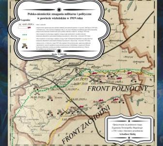 Mapa zmagań dyplomatycznych i militarnych w dawnym powiecie wieleńskim